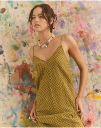 KINGA CSILLA - Hulia Check Daje Slip Dress