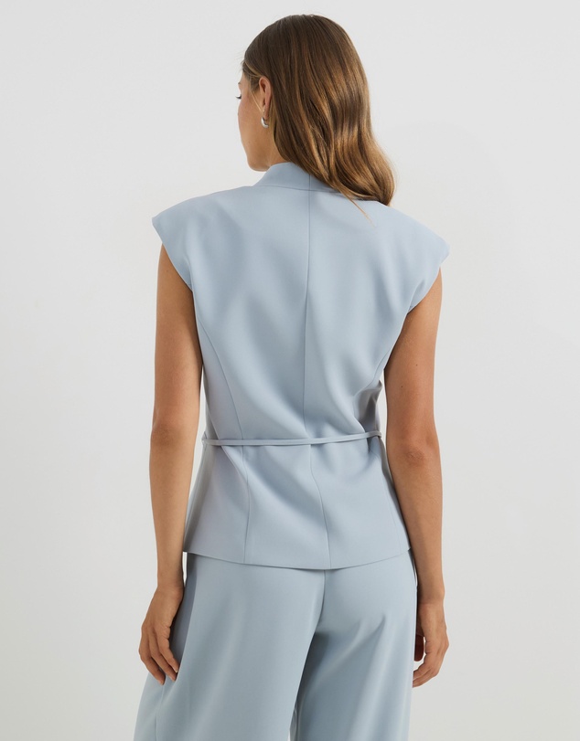 Atmos&Here - Marnie Sleeveless Blazer With Extended Shoulder