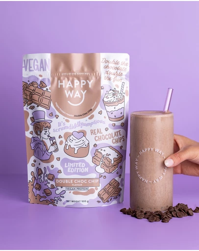 Happy Way - Double Choc Chip Vegan Protein 500g