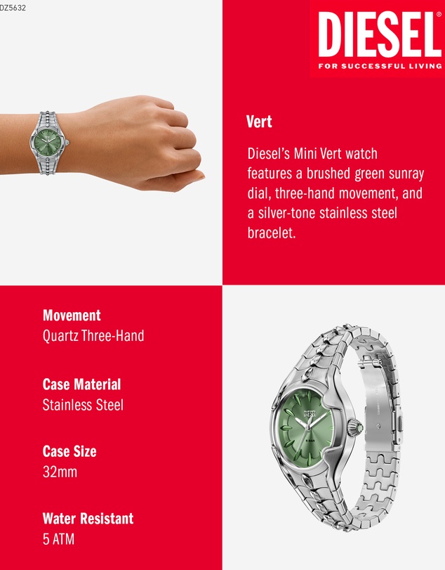 Diesel - Vert Silver Tone Analogue Watch