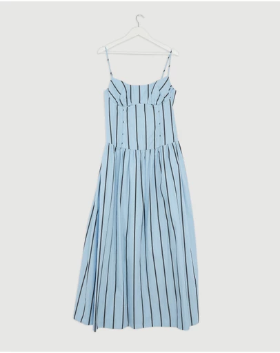 Revibe - Repaired Shona Joy Saxon Panelled Bustier Maxi Dress - AU 12