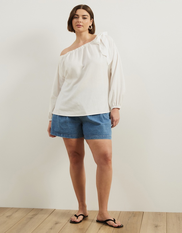 Atmos&Here Curvy - Scarlett Linen Off The Shoulder Top