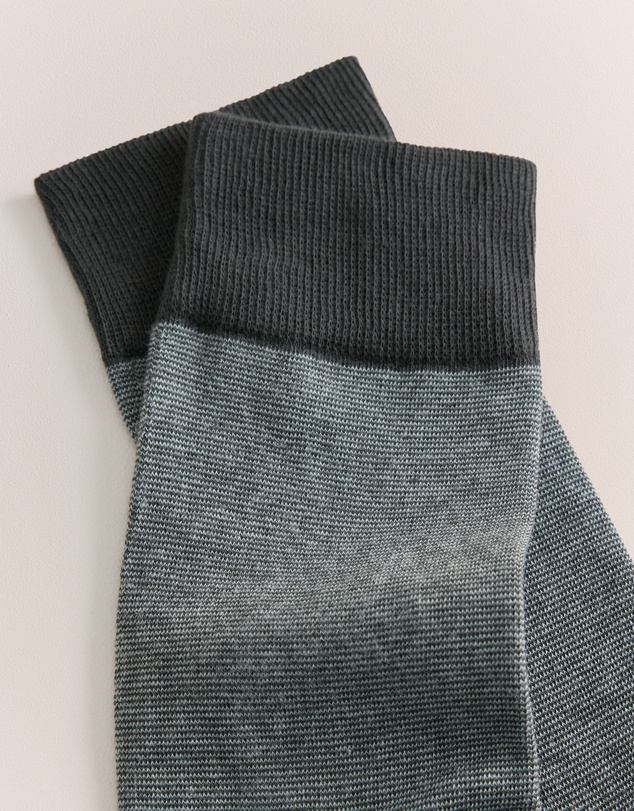 Trenery - Fine Stripe Sock in Dark Olive