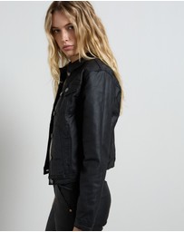 DRICOPER DENIM - Dita Coated Denim Black Jacket