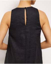 AERE - Lila Linen Shift Mini Dress