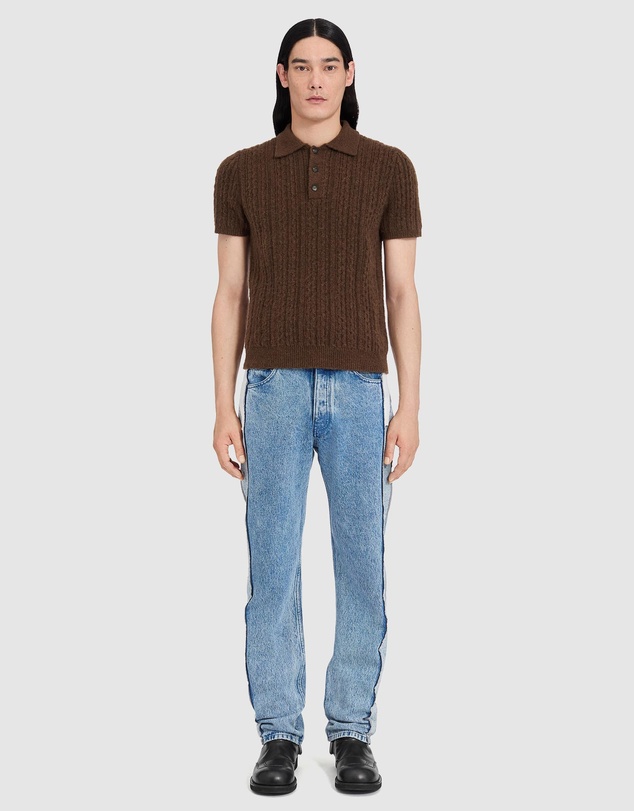 MM6 Maison Margiela - Cable 7G Knit Polo Shirt
