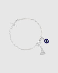Von Treskow - Cross & Evil Eye Curb Bracelet