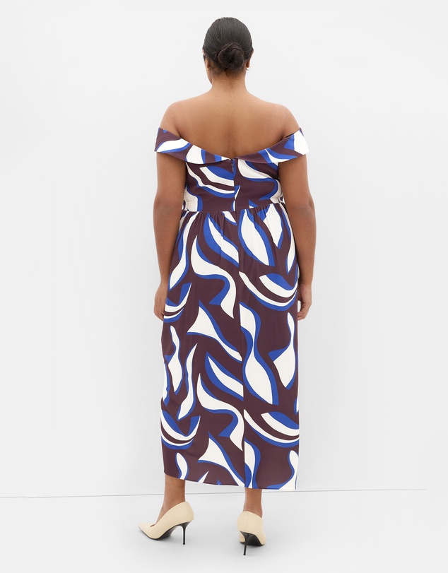 City Chic - Claire Print Off Shoulder Dress