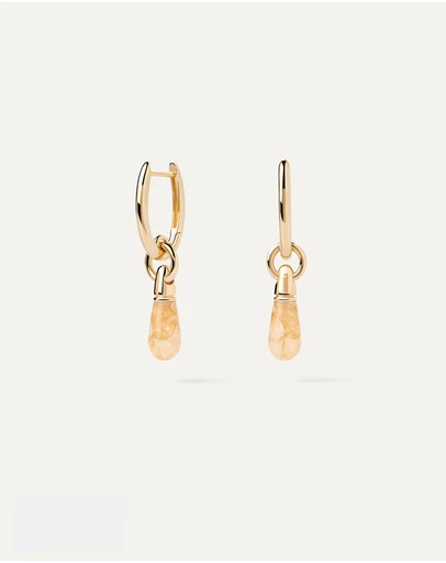 PDPAOLA - Yellow Aventurine Jupiter Hoop Earrings