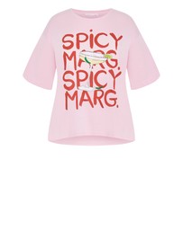 City Chic - Plus size Oversized Margarita Print Tee - pink