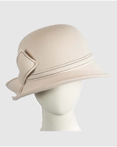 Max Alexander - Winter Felt Cream Cloche Hat