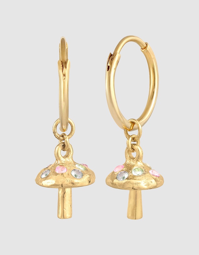 Haze & Glory - ICONIC EXCLUSIVE - Liberty Mushroom Hoop Earrings - Gold