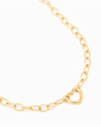 Lovisa - Waterproof Gold Plated Stainless Steel Heart Clasp Chain Necklace