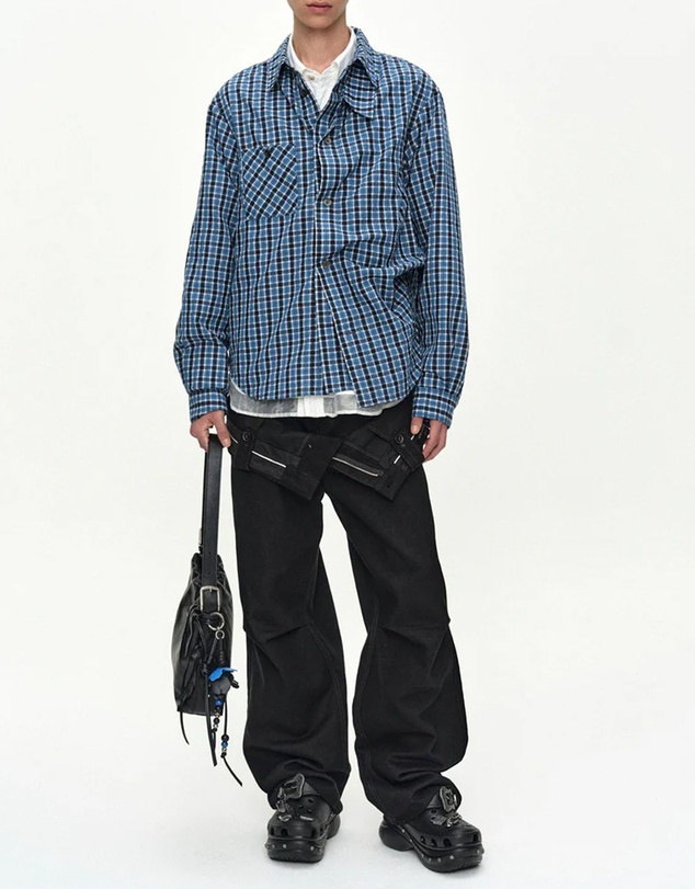 Andersson Bell - Blue Check Layered Shirt