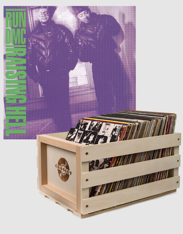 Sony Music - Crosley Record Storage Crate Run DMC Raising Hell Vinyl Album Bundle