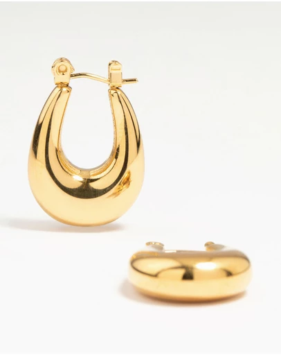 Lovisa - Waterproof Gold Plated Stainless Steel Half Hoop Earrings