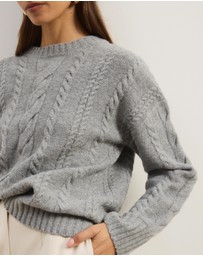 Atmos&Here - Drew Oversized Textured Cable Knit Jumper