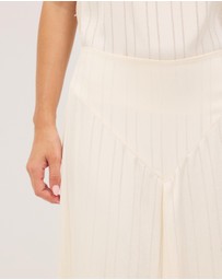 Calli - Sayer Satin Panelled Midi Skirt