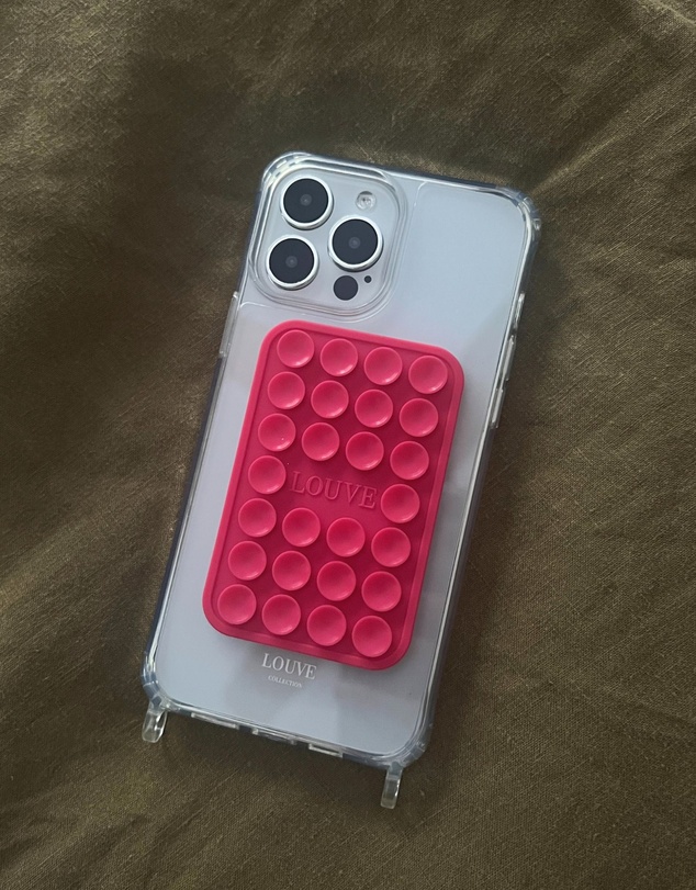 LOUVE COLLECTION - Suction Plate Phone Mount | Hot Pink
