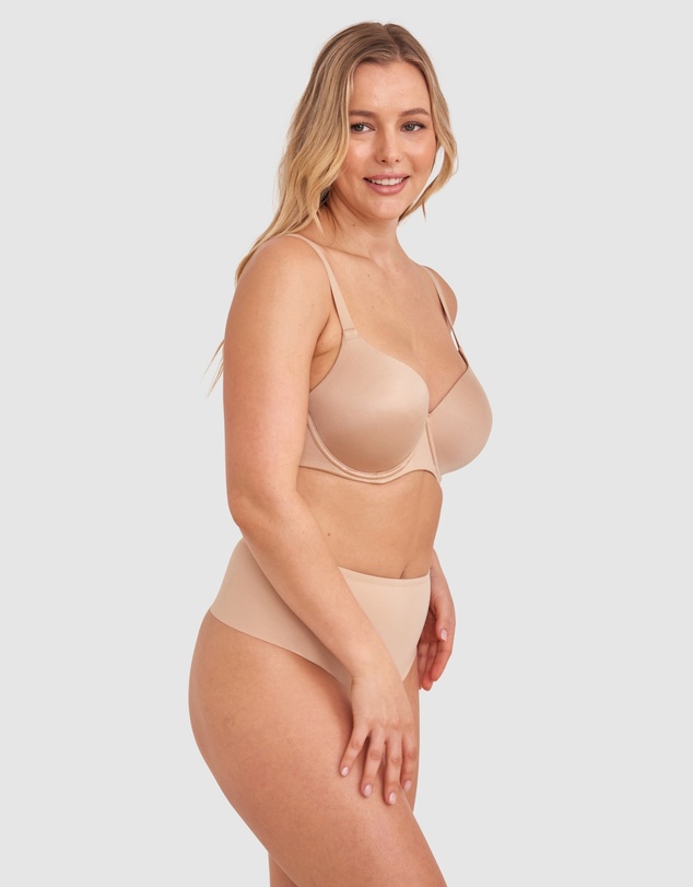 Bras N Things - Microfibre High Waist V String Knicker - Nude