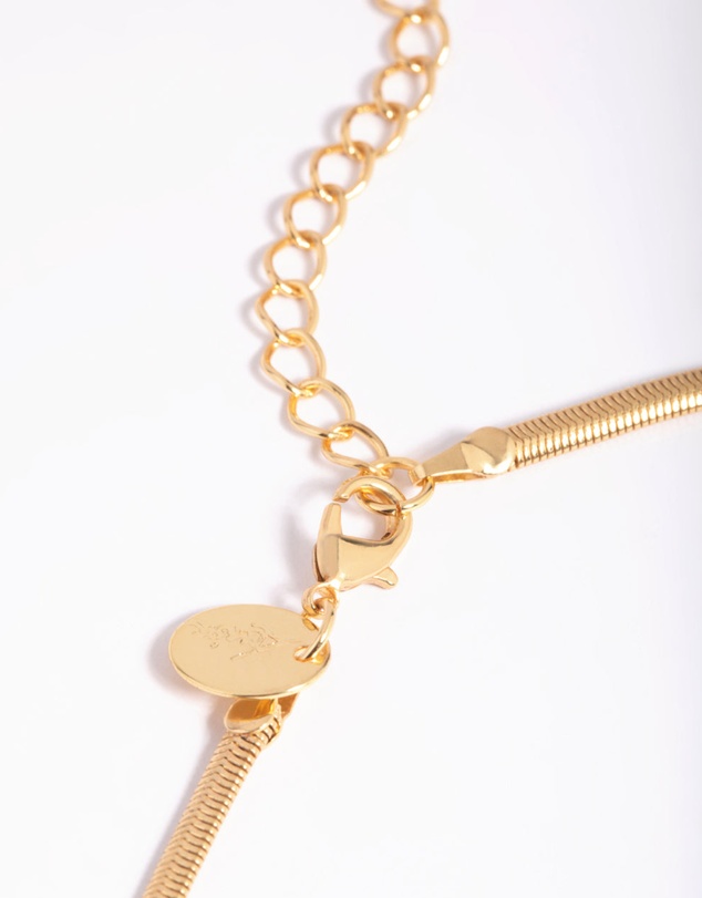 Lovisa - Gold Plated 35cm Flat Snake Necklace