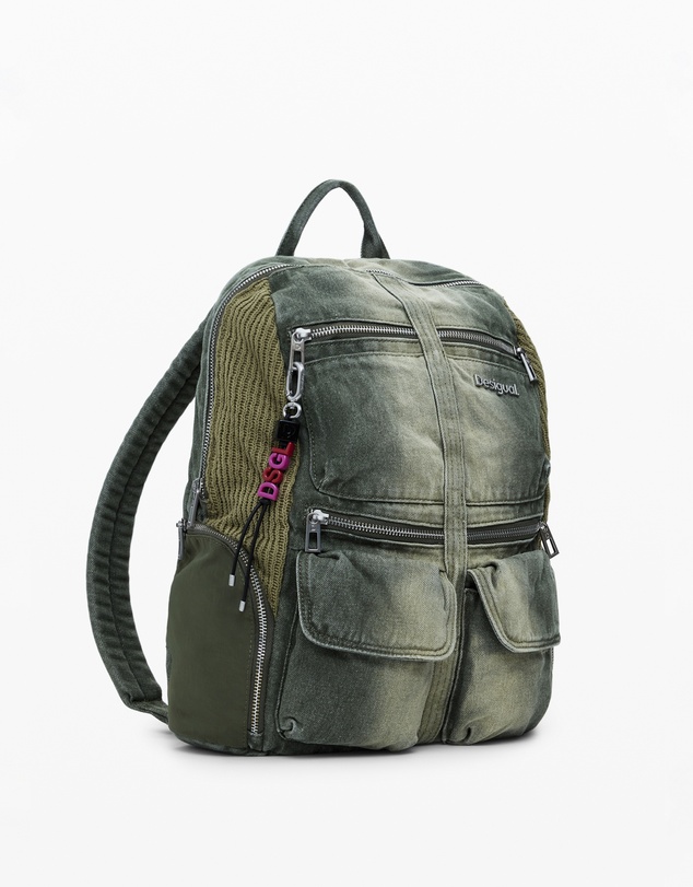 Desigual - Large combined denim backpack