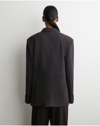 COS - Checked Double-Breasted Blazer