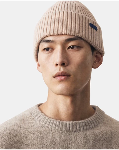Henry Bucks - HENRY BUCKS Merino Wool Beanie BEIGE