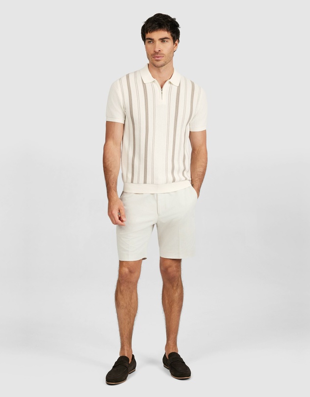 Tarocash - Rune Stripe Zip Knit Polo