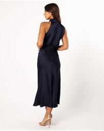 Petal & Pup - Anabelle Halter Neck Midi Dress - Navy