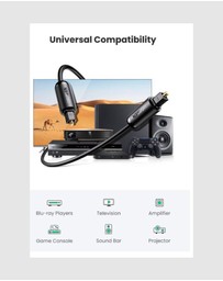 Ugreen - UGreen Fiber Optical Audio Cable 3M High-Fidelity Sound Wide Compatibility
