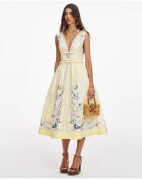 Self Portrait - Floral Cotton Midi Dress