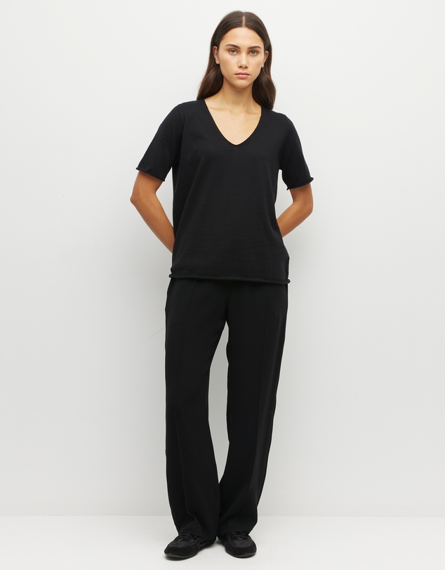 JH Lounge - JHL V-Neck T (Fine Cotton Cashmere) Black