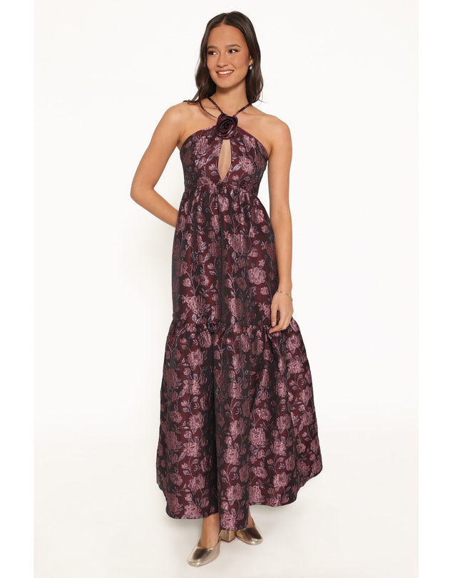Petal & Pup - Jasminda Maxi Dress - Plum Brocade
