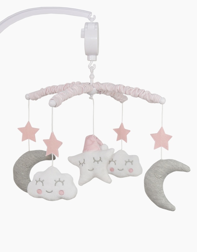 Living Textiles - Musical Mobile Set - Pink Moon & Stars