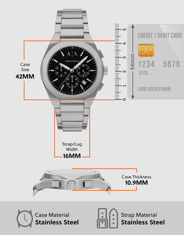 Armani Exchange - Silver Tone Chronograph Watch