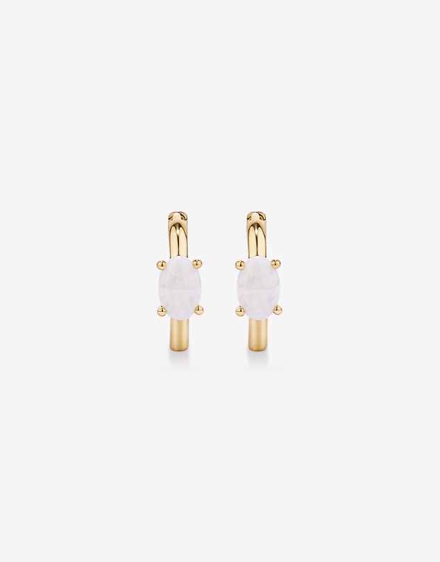 Michael Hill - Australian Opal Huggie Hoop Earrings in 10kt Yellow Gold