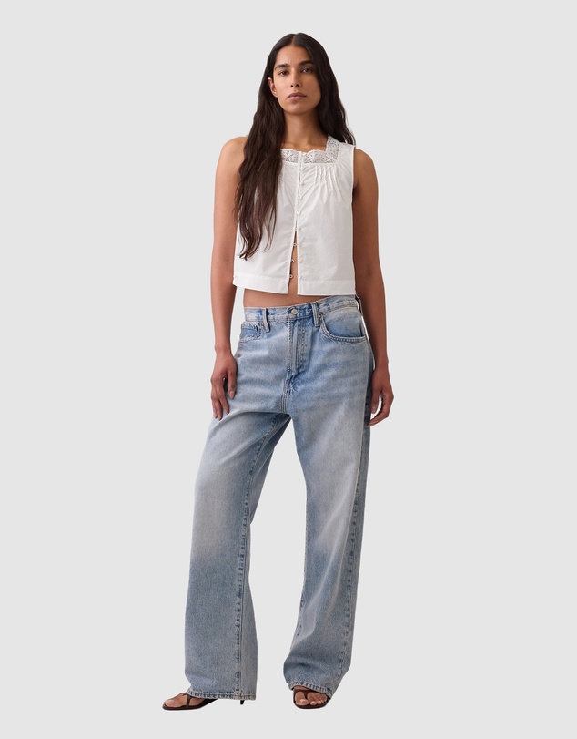 GAP - Sleeveless Lace Insert Shell Top