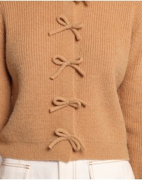 Petal & Pup - Wilde Bow Front Cardigan - Camel