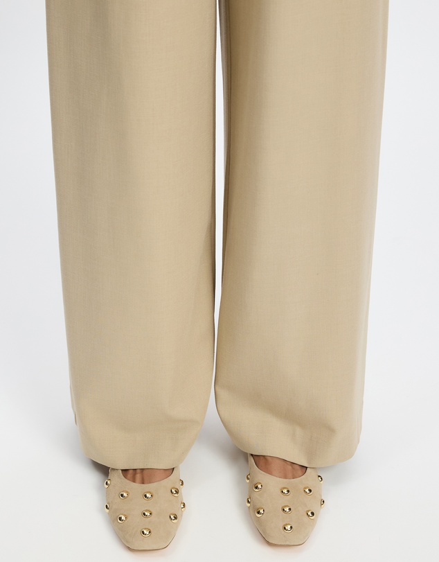 AERE - Studded Suede Ballet Flats