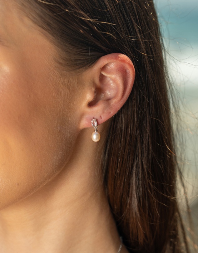 Georgini - Whitsundays Pink Freshwater Pearl And Morganite Cubic Zirconia Earrings Silver