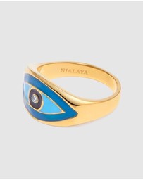 Nialaya Jewellery - Men's Evil Eye Ring