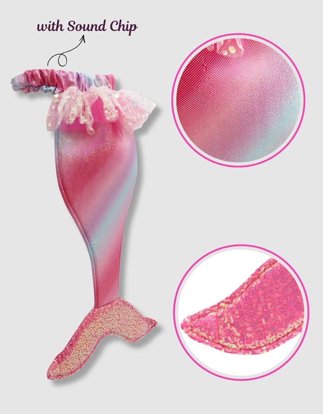 Pink Poppy - Rainbow Mermaid Tail Accessories Bundle