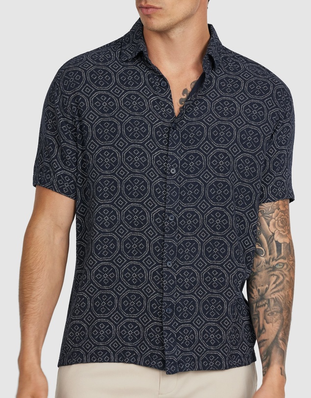 Tarocash - Bayan Textured Geo Shirt