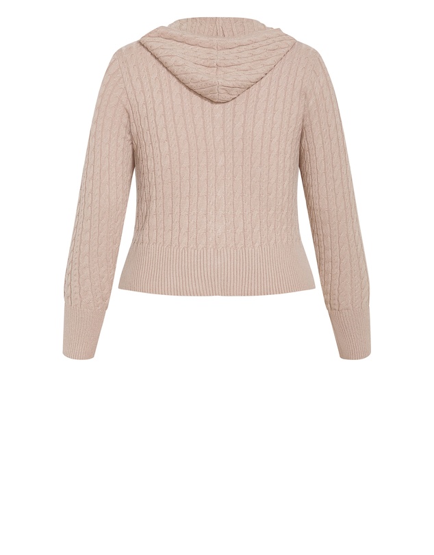 City Chic - Kayla Hooded Zip Through Knit Cardigan