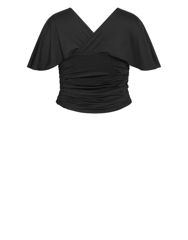 City Chic - Plus size Tilly Ruched Top - black