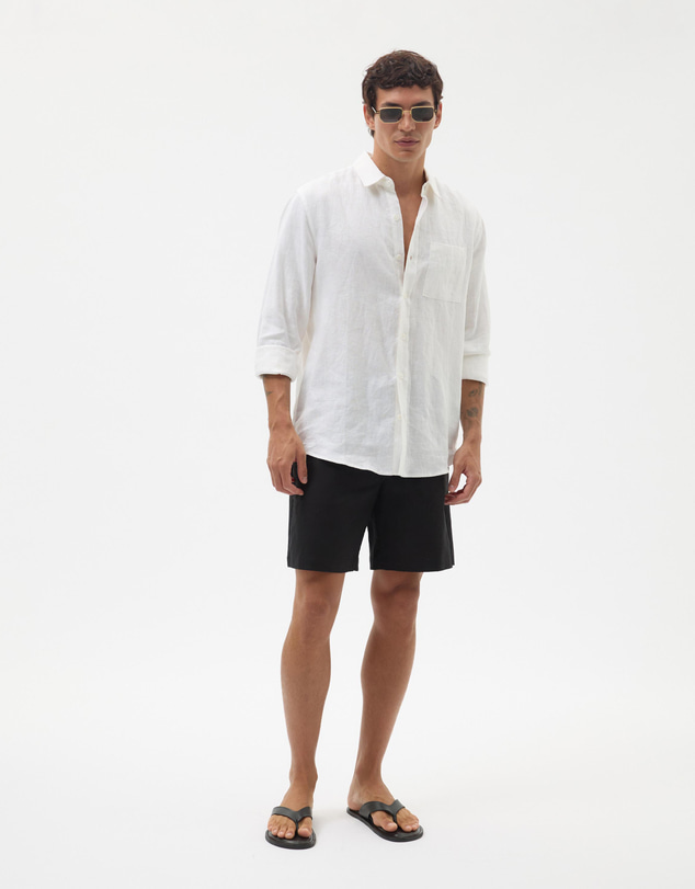 AERE - Tailored Linen Blend Shorts