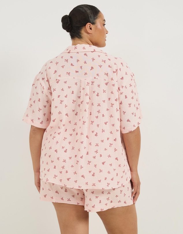 Atmos&Here Curvy - Bow Short Sleeve Pyjama Set