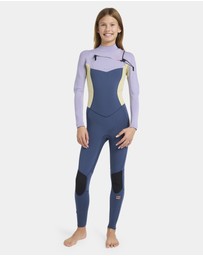 Billabong - Girls 8 to 16 4/3Mm Synergy Natural GBS Chest Zip Long Sleeve Fullsuit