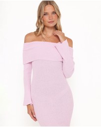 Petal & Pup - Domitia Off Shoulder Knit Dress - Purple